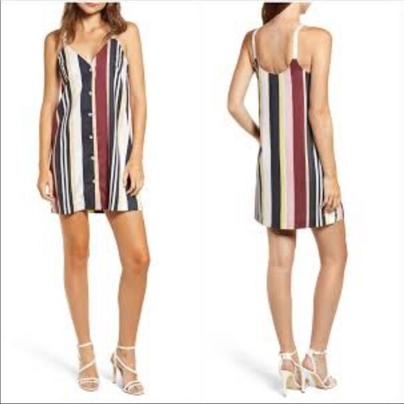 TOPSHOP Sleeveless Stripe Minidress Size 6 - Picture 1 of 11